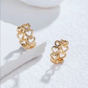 New 18K Gold Vermeil Heart Hoops earrings set